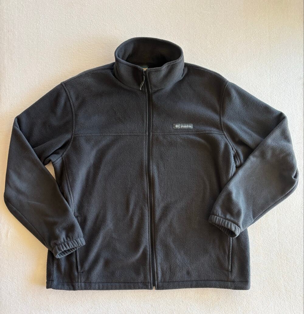 Columbia Full Zip Fleece Jacket Men’s XL Dark Gray Outdoors Warm Fall